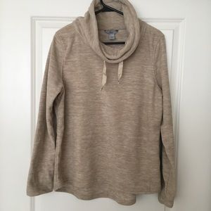 Fleece cowl/mock neck Bass sweatshirt size large